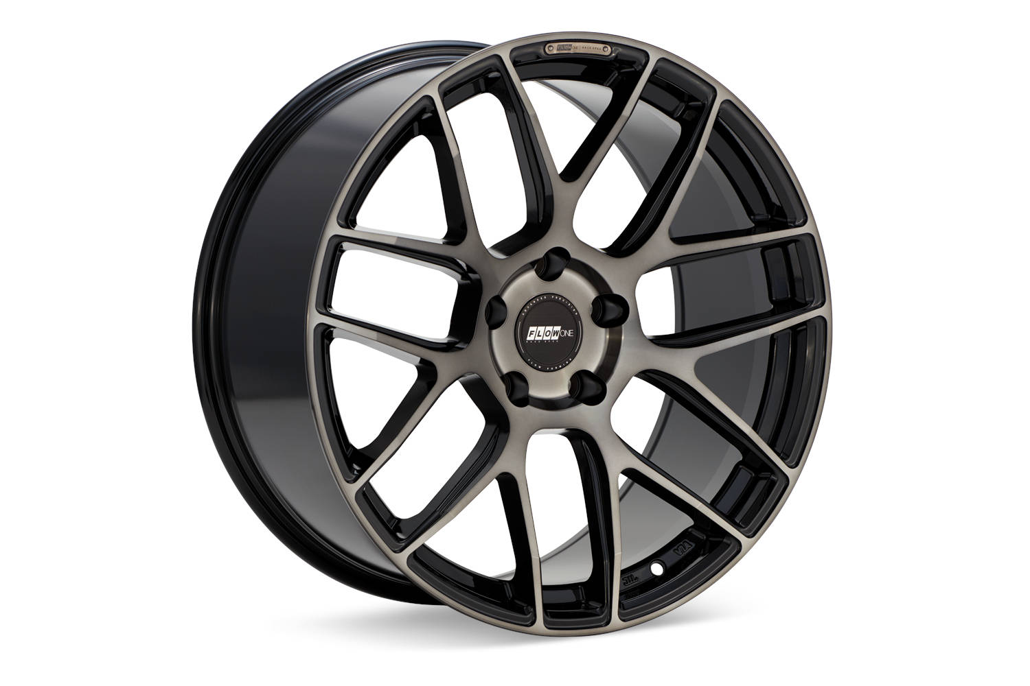 F2 Black Machined w/ Dark Tint - Flow One Wheels
